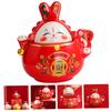 MUCKLILY Rabbit Shape Ceramic Tea Jar Vintage Tea Storage Canister for Home Decor view 3