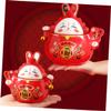 MUCKLILY Rabbit Shape Ceramic Tea Jar Vintage Tea Storage Canister for Home Decor view 4