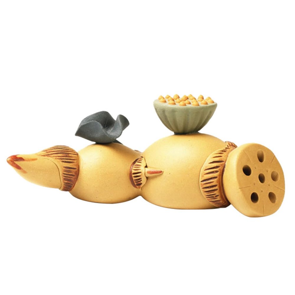 Mikinona Desktop Lotus Root Decor Purple Clay Pen Rack Xmas Office Desk