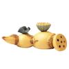 Mikinona Desktop Lotus Root Decor Purple Clay Pen Rack Xmas Office Desk view 1