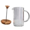 Ciieeo Expresso Coffee Cup Coffee Glass Press Kettle Cold Brew Coffee Pot Manual Coffee Pot Resistant Teapot Tea Maker Borosilicate Concentrate Travel Wood Jug view 1