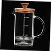 Ciieeo Expresso Coffee Cup Coffee Glass Press Kettle Cold Brew Coffee Pot Manual Coffee Pot Resistant Teapot Tea Maker Borosilicate Concentrate Travel Wood Jug view 4