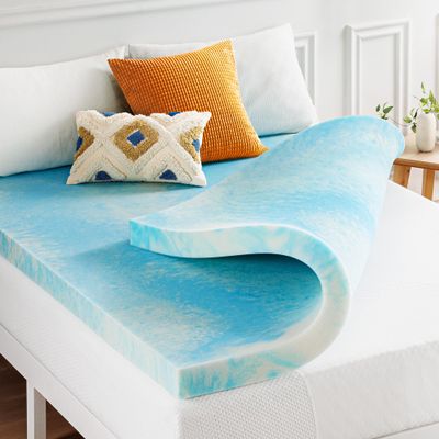 Best Price Mattress 3 Inch Swirl Gel AeroBreeze Cooling Air Flow Memory Foam Mattress Topper, Dorm Essentials, King