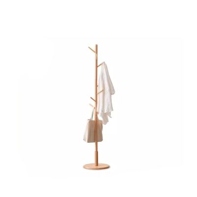 LINKIO Freestanding Clothes Hanger Modern Simple Coat Rack Small Apartment Storage Rack Nordic Bedroom Floor-Standing Clothes Rack Wooden Clothes Rack Coat Treefree-Standing