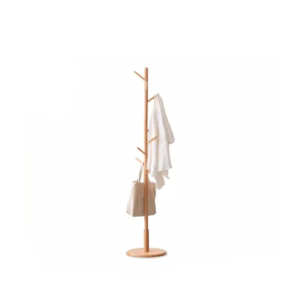 LINKIO Freestanding Clothes Hanger Modern Simple Coat Rack Small Apartment Storage Rack Nordic Bedroom Floor-Standing Clothes Rack Wooden Clothes Rack Coat Treefree-Standing