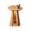 Rustic Side Table Wood End Table Side Table, Nightstand with Night Lights, Modern Bedside Table Night Stand for Bedroom, Round Small Coffee Table Tea Table with Storage Shelf for Living Room End Table view 1