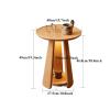 Rustic Side Table Wood End Table Side Table, Nightstand with Night Lights, Modern Bedside Table Night Stand for Bedroom, Round Small Coffee Table Tea Table with Storage Shelf for Living Room End Table view 2