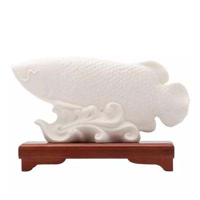 Meditating Buddha Statue Ceramic Home Living Room Lucky Arowana Craft Ornaments Creative Front Shop Opening Gift Figurine Sitting Sculpture Decoration