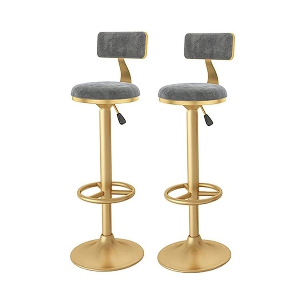 24" Set of 2 Adjustable Swivel Barstools Velvet with Chrome Base, Counter Height Hydraulic Pub Kitchen Counter Chairs, for Kitchen Island, Bistro, Breakfast Restaurant Stools r : Blue