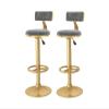 24" Set of 2 Adjustable Swivel Barstools Velvet with Chrome Base, Counter Height Hydraulic Pub Kitchen Counter Chairs, for Kitchen Island, Bistro, Breakfast Restaurant Stools r : Blue view 1