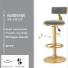 24" Set of 2 Adjustable Swivel Barstools Velvet with Chrome Base, Counter Height Hydraulic Pub Kitchen Counter Chairs, for Kitchen Island, Bistro, Breakfast Restaurant Stools r : Blue view 4