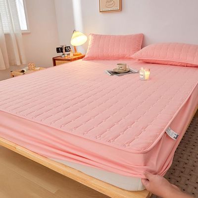 Thickened Laminated Cotton Adjustable Fitted Sheet 160x200 Quilting Process Mattress Cover Solid Color,08,160x200x30cm