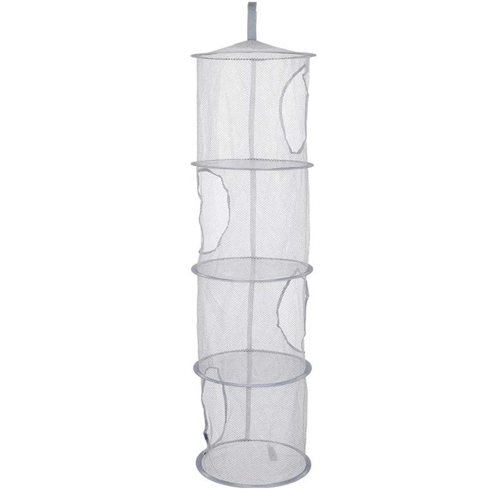 Eioflia Soft Toy Storage, Foldable 4 Layer Hanging Mesh Organizer for Toys, Dolls, Socks, Underwear