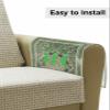 LBCASA Sofa Armrest Organizer Bedside Caddy, Teal Boho Non Slip Couch Remote Control Holder for Recliner, Ehtnic Modern Geometric Abstract Art Arm Chair Caddy with Pocket for Magazine, 13"x35" view 4