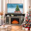 58" Farmhouse TV Stand with 23" Electric Fireplace Heater, Rustic Entertainment Center for TVs up to 65", Multi-Storage Cabinets, Stylish Home Decor for Cozy Living Rooms.(Gray) view 2