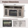 58" Farmhouse TV Stand with 23" Electric Fireplace Heater, Rustic Entertainment Center for TVs up to 65", Multi-Storage Cabinets, Stylish Home Decor for Cozy Living Rooms.(Gray) view 3