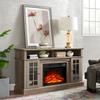 58" Farmhouse TV Stand with 23" Electric Fireplace Heater, Rustic Entertainment Center for TVs up to 65", Multi-Storage Cabinets, Stylish Home Decor for Cozy Living Rooms.(Gray) view 4