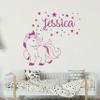 Personalied Name with Unicorn & Stars Wall Sticker Vinyl Custom Name Wall Decal for Kid Girls Child Bedroo Nursery Playroom Decoration Home Art Decor YMX89 view 1