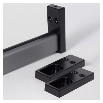 JLXJYS Square Closet Rod for Hanging ClothesClothes Bar Holder/Clothing Storage Hanger Rail, Wardrobes Pole with Brackets Custom Cut to Size (Color : Black, Size : 70cm/27.5in)