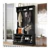 WAOCEO Shoe Cabinets 70.8 Large Entryway Hall Tree with Storage Bench and Coat Rack, 2 Flip Shoe Storage Drawers, 4 Hooks,3 Shelves,White Cabinet for Entryway (Color : Black) view 1