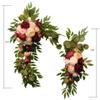 TIARTF Wedding Decor Welcome Sign Wedding Arch Flowers Swags Decorative Swags Artificial Flowers for Decoration Peony Flower Swag for Wedding Decor 2 Pcs (red) view 2