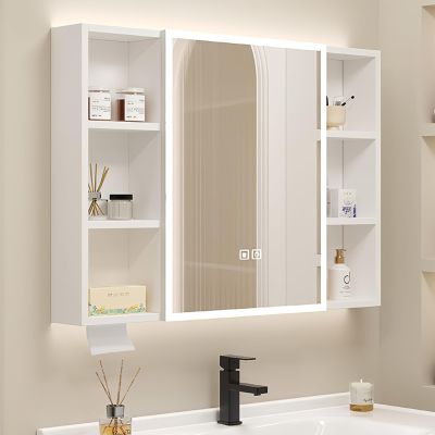 Medicine Cabinet Bathroom LED Vanity Mirror Stepless Dimming CRI 90+ Anti-Fog Memory Funtion Wall Mount Make up Mirror for Bathroom Dcor (Color : White)
