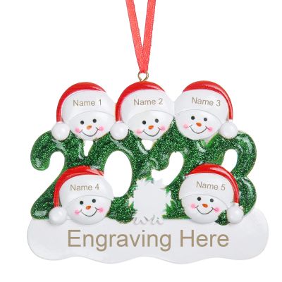2023 Christmas Ornaments Personalized Christmas Ornaments with Names Snowman 2-6 Custom Family Ornament (5 Name)