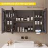DELURA Lighted Medicine Cabinet for Bathroom - Front Lit & Backlit LED Medicine Cabinet with Lights, Anti Fog/Waterproof/Dimmable(Gray) view 2