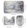 Dunmat 4 Pieces Rustic Winter Cabin Shower Curtain Set Abstract Woods Snow Lodge Retro Bathroom Decor Sets with Rugs Bathroom Accessories Set Bathroom Curtain Shower Set with 12 Hooks view 3