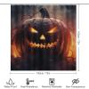 Dunmat 4 Pieces Scary Pumpkin Shower Curtain Set Horror Abstract Halloween Theme Bathroom Decor Sets with Rugs Bathroom Accessories Set Bathroom Curtain Shower Set with 12 Hooks view 2