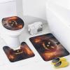 Dunmat 4 Pieces Scary Pumpkin Shower Curtain Set Horror Abstract Halloween Theme Bathroom Decor Sets with Rugs Bathroom Accessories Set Bathroom Curtain Shower Set with 12 Hooks view 4