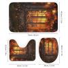 Dunmat 4 Pieces Rustic Old House Shower Curtain Set Autumn Nature Landscape Bathroom Decor Sets with Rugs Bathroom Accessories Set Bathroom Curtain Shower Set with 12 Hooks view 3