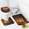 Dunmat 4 Pieces Rustic Old House Shower Curtain Set Autumn Nature Landscape Bathroom Decor Sets with Rugs Bathroom Accessories Set Bathroom Curtain Shower Set with 12 Hooks view 4