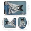 Abstract Cat Shower Curtain Sets for Bathroom, 4 Pieces Cute Fun Animals Modern Bathroom Decor Set Waterproof Shower Curtains with 12 Hooks Toilet Lid Rug and Bath Mat view 3