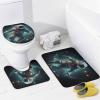 Abstract Astronaut Shower Curtain Sets for Bathroom, 4 Pieces Modern Dreamy Space Landscape Bathroom Decor Set Waterproof Shower Curtains with 12 Hooks Toilet Lid Rug and Bath Mat view 4