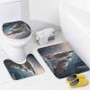 Dunmat Modern Winter Wolves Shower Curtain Sets with Rugs Toilet Lid Cover and Bath Mat Howling Snowy Animals Rustic Shower Curtains with 12 Hooks Waterproof 4 Piece Bathroom Decor Set view 4