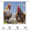 Rustic Natural Chickens Shower Curtain 4 Piece Sets with Non-Slip Rugs,Toilet Lid Cover And Bath Mat Floral Farm Colorful Animal Abstract Waterproof Shower Curtain with 12 Hooks Bathroom Set Home Deco view 2