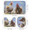 Rustic Natural Chickens Shower Curtain 4 Piece Sets with Non-Slip Rugs,Toilet Lid Cover And Bath Mat Floral Farm Colorful Animal Abstract Waterproof Shower Curtain with 12 Hooks Bathroom Set Home Deco view 3