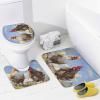Rustic Natural Chickens Shower Curtain 4 Piece Sets with Non-Slip Rugs,Toilet Lid Cover And Bath Mat Floral Farm Colorful Animal Abstract Waterproof Shower Curtain with 12 Hooks Bathroom Set Home Deco view 4