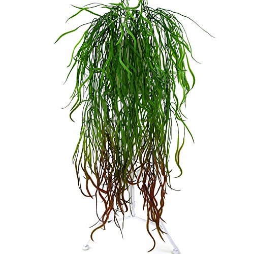 Ddewing Simulation Plant Wall Hanging Artificial Plants Wall Hanging Fake Flower Rattan Vine Simulation Hanging Orchid for Wedding Restaurant Air (Green)