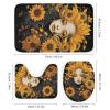 Colorful Flower Woman Shower Curtain 4 Piece Sets with Non-Slip Rugs,Toilet Lid Cover and Bath Mat Yellow Plants Modern Waterproof Shower Curtain with 12 Hooks Bathroom Set Home Decor view 3