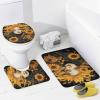 Colorful Flower Woman Shower Curtain 4 Piece Sets with Non-Slip Rugs,Toilet Lid Cover and Bath Mat Yellow Plants Modern Waterproof Shower Curtain with 12 Hooks Bathroom Set Home Decor view 4