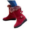 ZBYY Women's Winter Fur Snow Boots Mid Wide Calf Buckle Platform Slip On Warm Snow Boot Mid-Calf Fashion Booties view 2