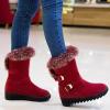 ZBYY Women's Winter Fur Snow Boots Mid Wide Calf Buckle Platform Slip On Warm Snow Boot Mid-Calf Fashion Booties view 3