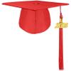 Grad HAGO Unisex Adult Graduation Cap with 2026 and 2025 Tassel Year Charm for High School & Bachelor Master Red view 1