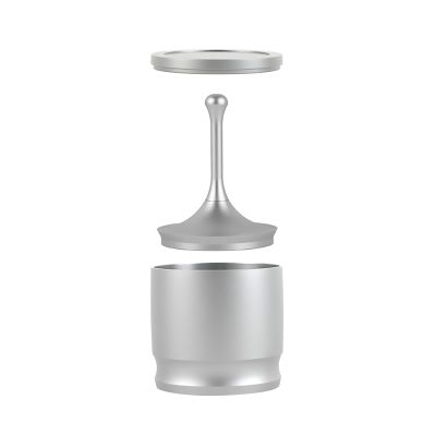 HEEPDD Coffee Dosing Ring, 58mm Aluminum Alloy Espresso Powder Receiver Container, Silver, Anti-Dust Press Cup