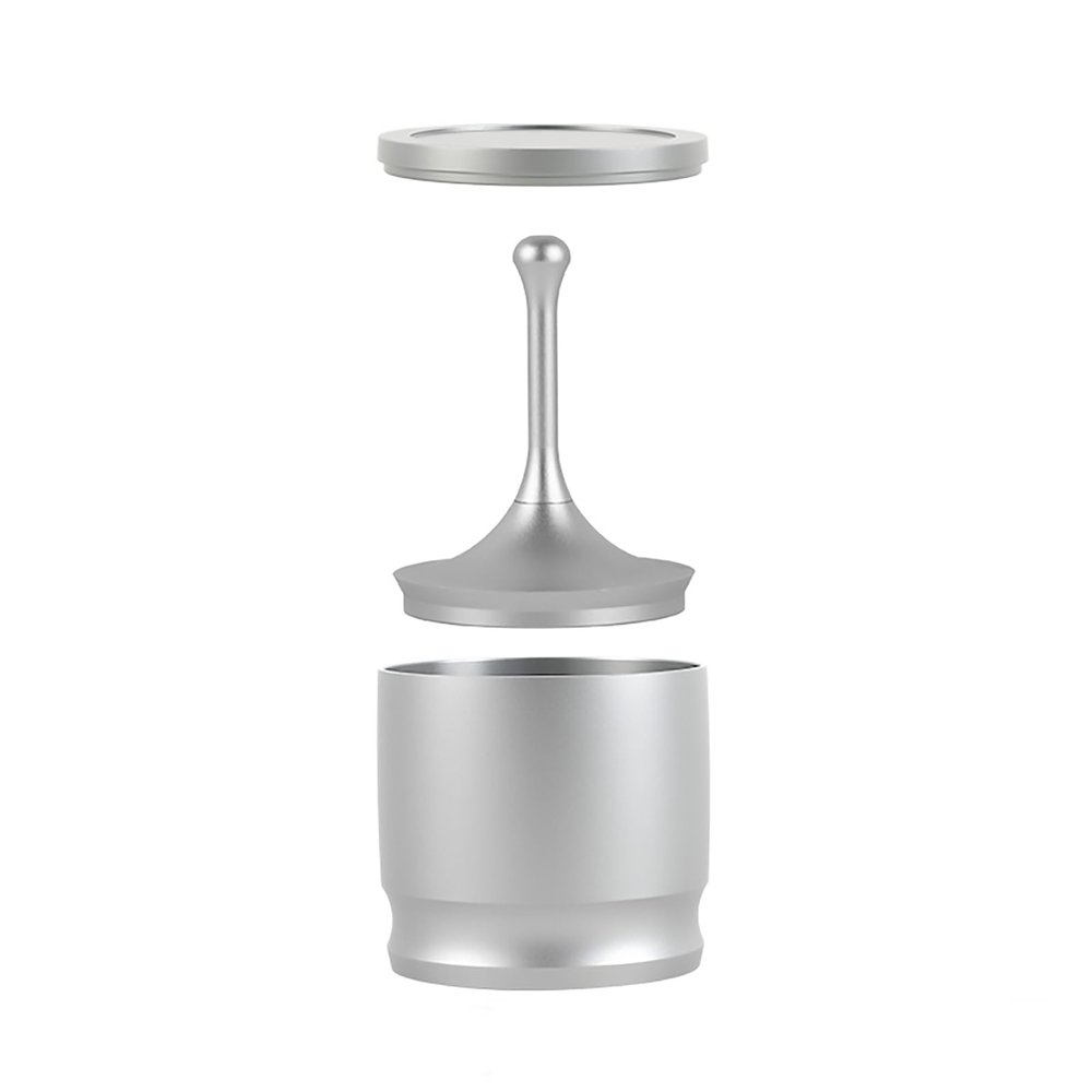 HEEPDD Coffee Dosing Ring, 58mm Aluminum Alloy Espresso Powder Receiver Container, Silver, Anti-Dust Press Cup