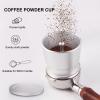 HEEPDD Coffee Dosing Ring, 58mm Aluminum Alloy Espresso Powder Receiver Container, Silver, Anti-Dust Press Cup view 2