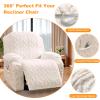 4 Pieces Recliner Chair Covers, Geometric Jacquard Plush Recliner Slipcovers, Couch Sofa Covers, Soft Fuzzy Fluffy Anti-Slip Furniture Protector for Kids Cats Dogs Elastic Bottom (Cream,1 Seat) view 3