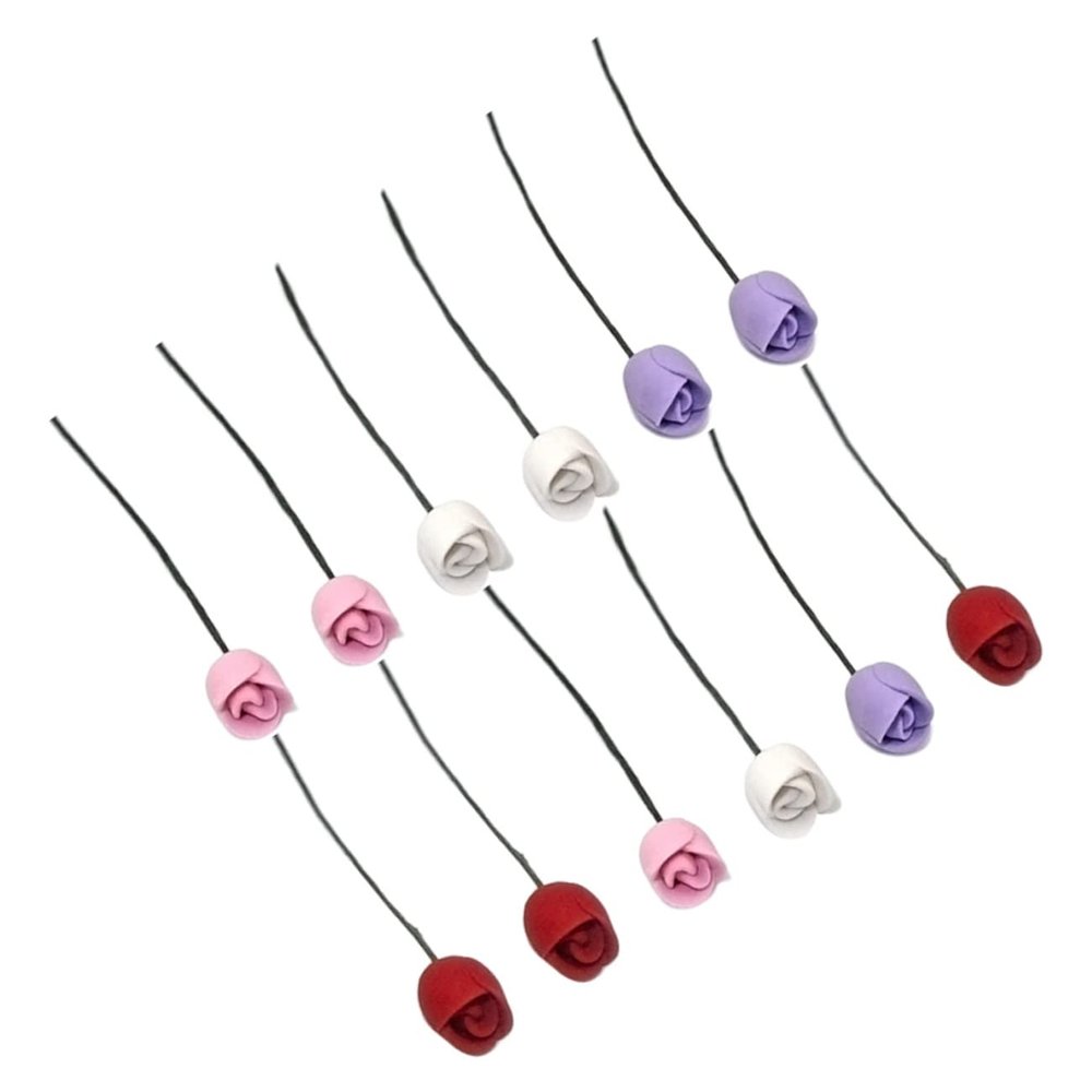Cabilock 12pcs Miniature Flower Bouquet Realistic Simulation Flowers for Dollhouse Decoration for Projects and Gardens